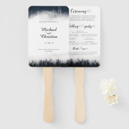 霧ミニマルの多いトウヒの森の結婚自然 ハンドファン