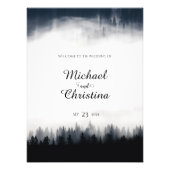 霧ミニマルの多いトウヒの森の結婚自然 フォトプリント (正面)