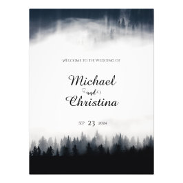 霧ミニマルの多いトウヒの森の結婚自然 フォトプリント           