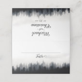 霧ミニマルの多いトウヒの森の結婚自然 プレイスカード (外部開封)