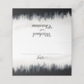 霧ミニマルの多いトウヒの森の結婚自然 プレイスカード (外部開封)