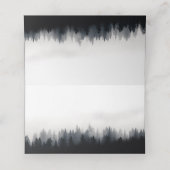 霧ミニマルの多いトウヒの森の結婚自然 プレイスカード (内部開封)