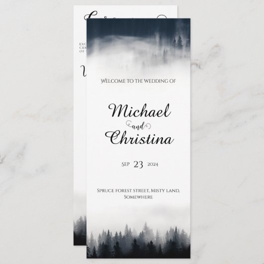 霧ミニマルの多いトウヒの森の結婚自然 プログラム (正面/裏面)