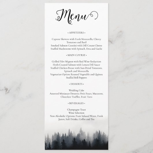 霧ミニマルの多いトウヒの森の結婚自然 メニュー (正面)
