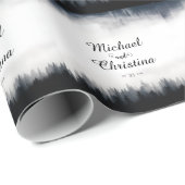 霧ミニマルの多いトウヒの森の結婚自然 ラッピングペーパー (ロールコーナー)