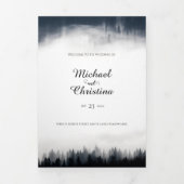 霧ミニマルの多いトウヒの森の結婚自然 三つ折りプログラム (カバー)