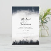 霧ミニマルの多いトウヒの森の結婚自然 招待状 (スタンド正面)