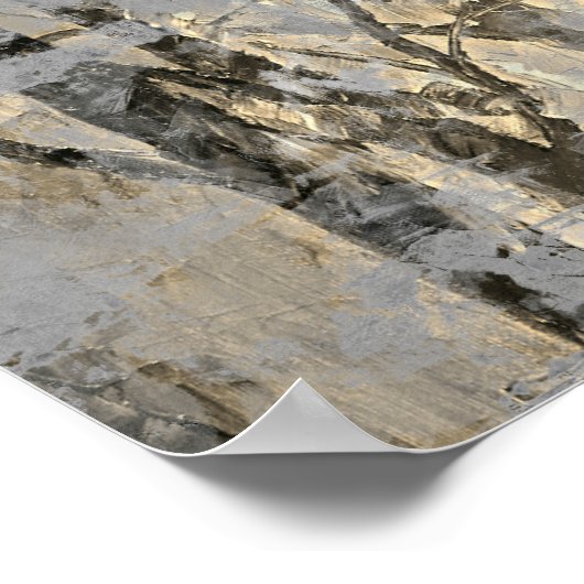 霧モダンの森芸術的絵画の ポスター (角)