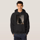 霧不気味がかった森のハロウィーンに不気味な猫の魔導師 パーカ (正面フル)