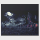 霧幽霊のよく出るとカラスの中の家 ラッピングペーパー (フラット)