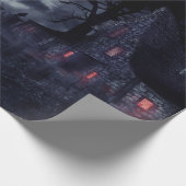 霧幽霊のよく出るとカラスの中の家 ラッピングペーパー (角)