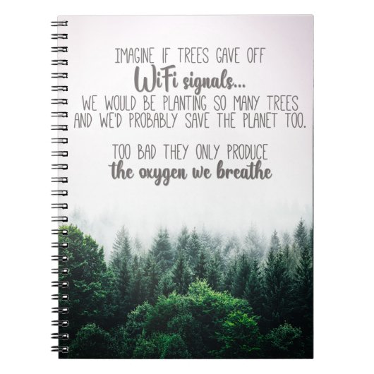 霧救の森の写真で木の酸素 ノートブック (正面)