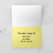 霧深いシアトルのフェリーボートの誕生日 カード (内部)