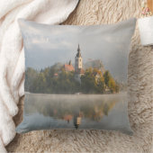 霧深い出血させた湖の日の出の装飾用クッション クッション (ブランケット)