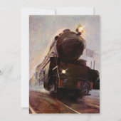 霧深い夕べの列車の退職のパーティの招待状! 招待状 (正面)