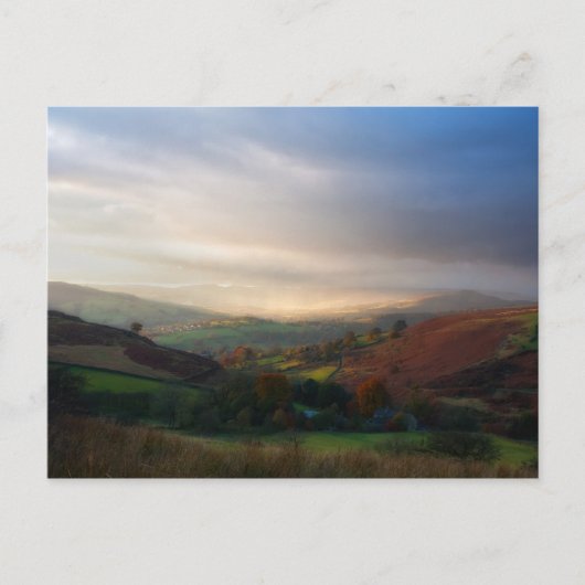 霧深い朝の眺め ポストカード (正面)