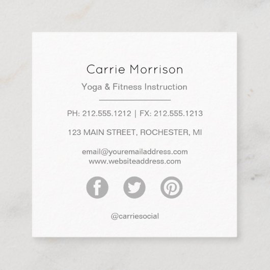 霧深い木の名刺 スクエア名刺 (裏面)