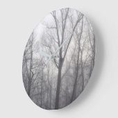 霧深い木 ラージ壁時計 (傾斜)