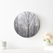 霧深い木 ラージ壁時計 (ホーム)
