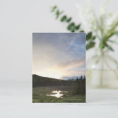 霧深い池上の日没 ポストカード (スタンド正面)