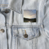 霧深い池上の日没 缶バッジ (インサイチュ)