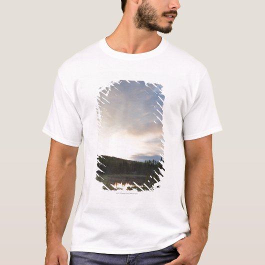 霧深い池上の日没 Tシャツ (正面)