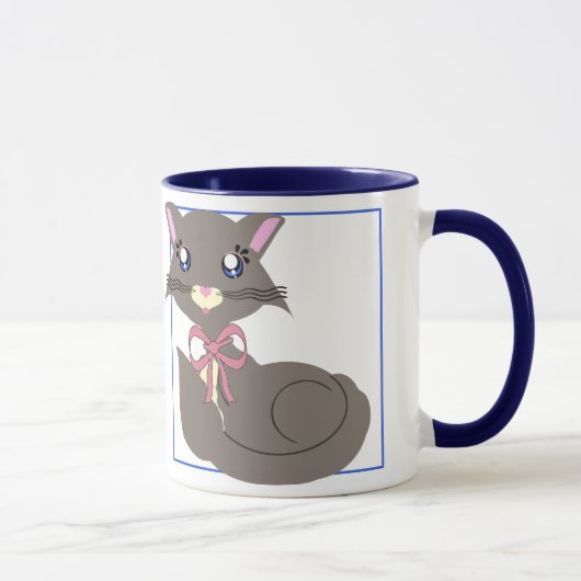 霧深い漫画の子猫のマグ マグカップ (右)
