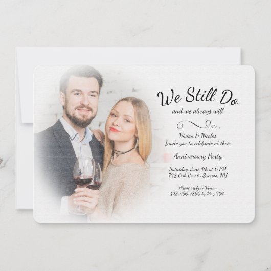 霧深い私達はまだ写真記念日の招待状をします 招待状 (正面)