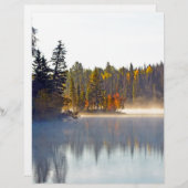 霧深い秋の湖 レターヘッド (正面/裏面)