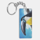 霧深い空気デジタル熱帯鳥の絵画のToucan キーホルダー (正面左)