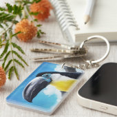 霧深い空気デジタル熱帯鳥の絵画のToucan キーホルダー (正面右)