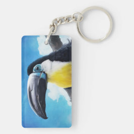 霧深い空気デジタル熱帯鳥の絵画のToucan キーホルダー