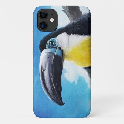 霧深い空気デジタル熱帯鳥の絵画のToucan Case-Mate iPhoneケース (裏面)