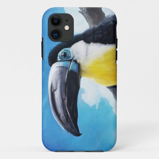霧深い空気デジタル熱帯鳥の絵画のToucan Case-Mate iPhoneケース (裏面)