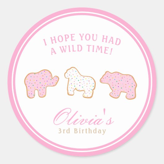 霧状の動物のクッキーが野生動物を振りかけるもの ラウンドシール (正面)