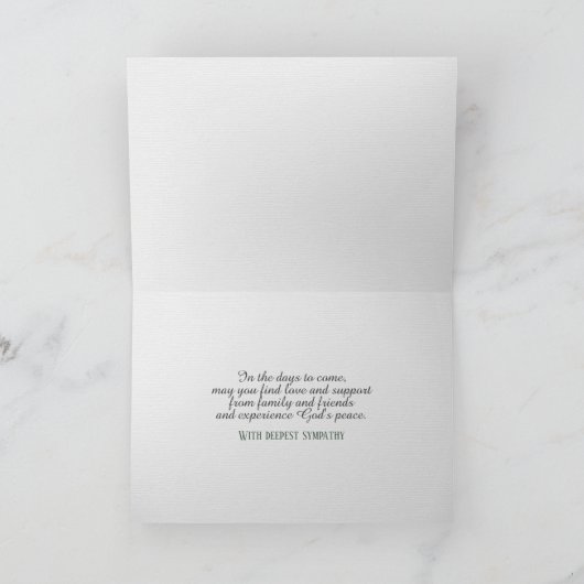 霧独身のの中の緑の悔やみや弔慰 カード (内部)