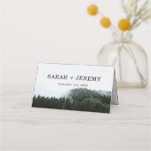 霧素朴が深い松が雨結婚林 プレイスカード (裏面)