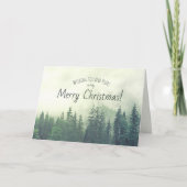 霧素朴の山松メリークリスマスフォト シーズンカード (正面)