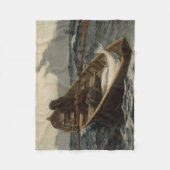 霧警告の音（ウィンズローホーマーによる） フリースブランケット (正面)