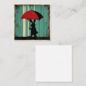 霧雨から夢まで、レインボー書ズ・バニー ノートカード (正面/裏面)