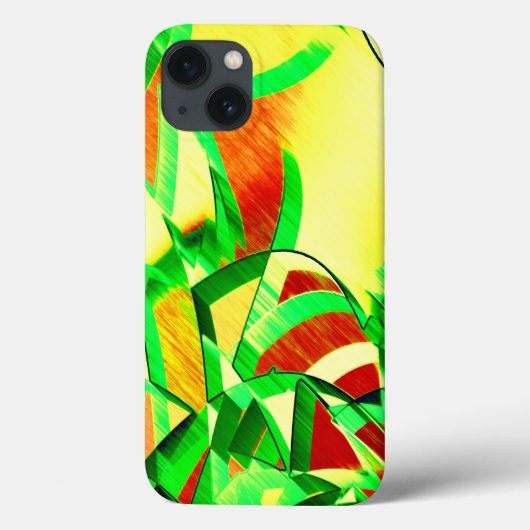 霧雨が降る赤いイメージの上に緑がかった縞模様 Case-Mate iPhoneケース (裏面)