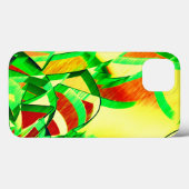 霧雨が降る赤いイメージの上に緑がかった縞模様 Case-Mate iPhoneケース (裏面 (横))