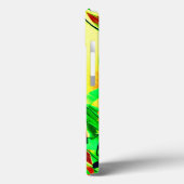 霧雨が降る赤いイメージの上に緑がかった縞模様 Case-Mate iPhoneケース (裏面 / 左)