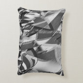 霧雨が降る黒いイメージの上に灰色の縞が見える アクセントクッション (裏面(縦))