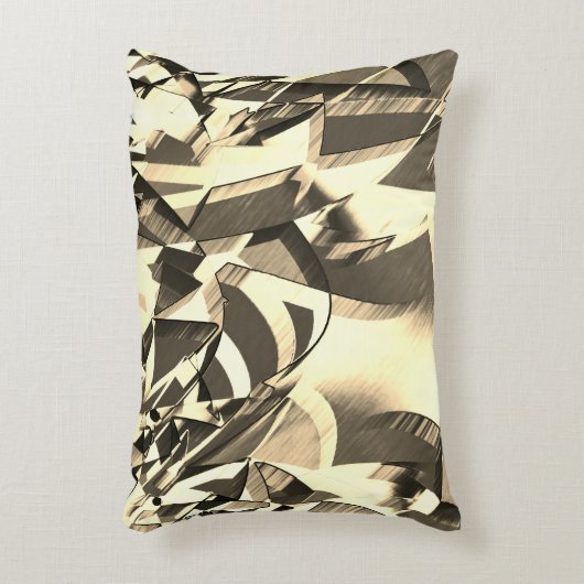 霧雨で茶色のイメージにベージュの筋が付く アクセントクッション (正面(垂直))