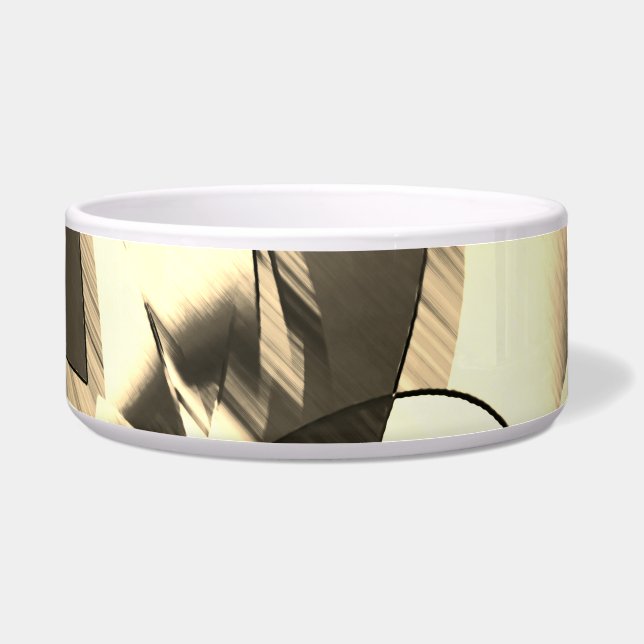 霧雨で茶色のイメージにベージュの筋が付く ボウル (正面)