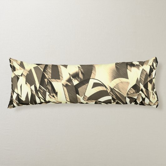 霧雨で茶色のイメージにベージュの筋が付く ボディピロー (正面)