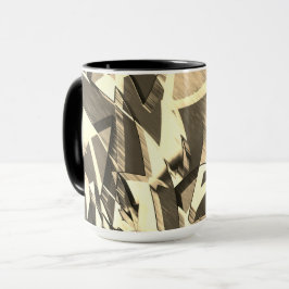 霧雨で茶色のイメージにベージュの筋が付く マグカップ