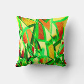 霧雨で赤いイメージの上に緑がかった筋 クッション (裏面)