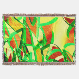 霧雨で赤いイメージの上に緑がかった筋 スローブランケット